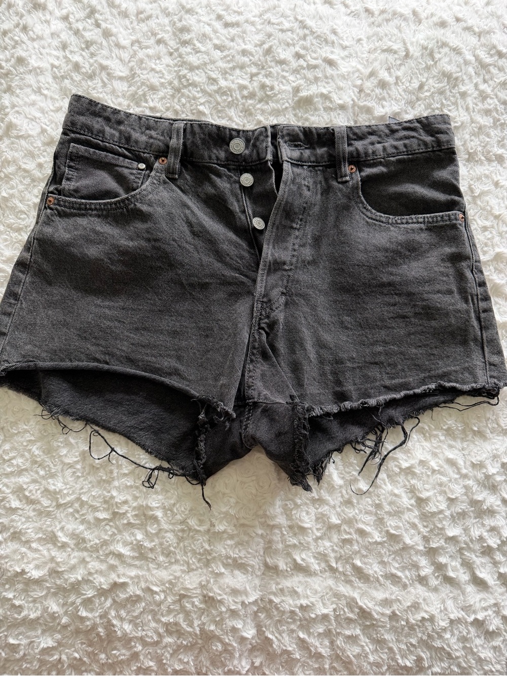 Black jean shorts